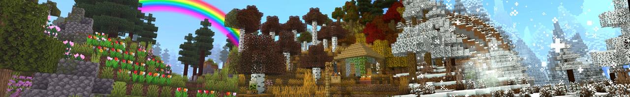 Panorama of the Minecraft Bedrock Marketplace product Realistic Seasons Add-On created by Mythicus.