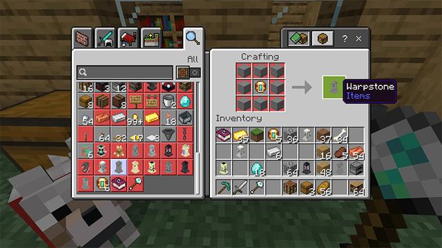 Screenshot of the Minecraft Bedrock Marketplace product Warpstones Add-On created by Mythicus.