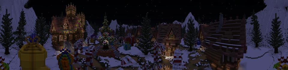 Panorama of the Minecraft Bedrock Marketplace product Arctic Village created by Netherpixel.