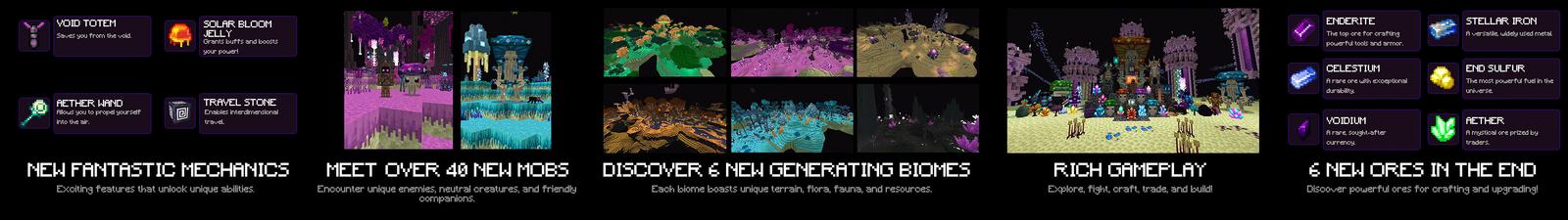 Panorama of the Minecraft Bedrock Marketplace product Beyond The End Add-On created by Netherpixel.