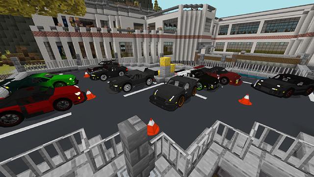 Screenshot of the Minecraft Bedrock Marketplace product Car Town created by Netherpixel.