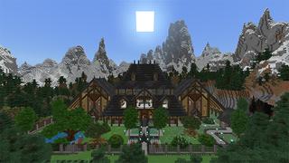 Screenshot of the Minecraft Bedrock Marketplace product Cottage Lost in the Mountains created by Netherpixel.