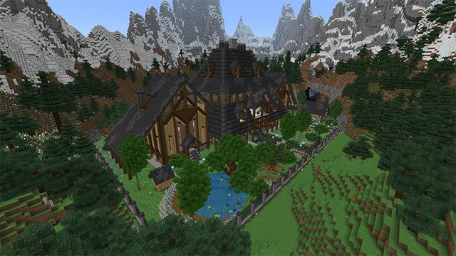 Screenshot of the Minecraft Bedrock Marketplace product Cottage Lost in the Mountains created by Netherpixel.