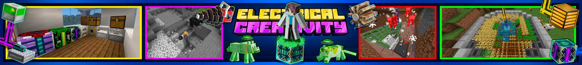 Panorama of the Minecraft Bedrock Marketplace product Electrical Creativity Add-On created by Netherpixel.