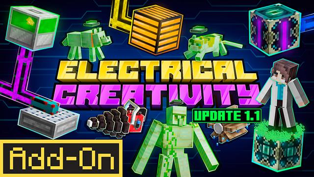 Thumbnail of the Minecraft Bedrock Marketplace product Electrical Creativity Add-On created by Netherpixel.