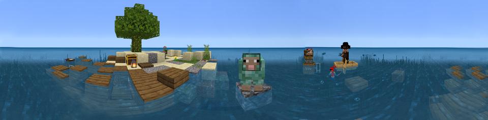 Panorama of the Minecraft Bedrock Marketplace product Fish and Sheeps created by Netherpixel.