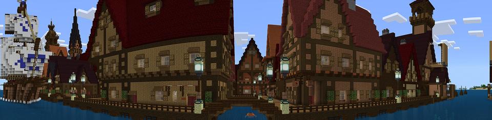 Panorama of the Minecraft Bedrock Marketplace product Fisherman's Pike created by Netherpixel.