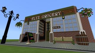 Screenshot of the Minecraft Bedrock Marketplace product Flyz Grocery created by Netherpixel.