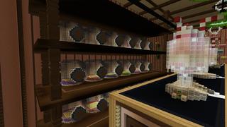 Screenshot of the Minecraft Bedrock Marketplace product Flyz Grocery created by Netherpixel.