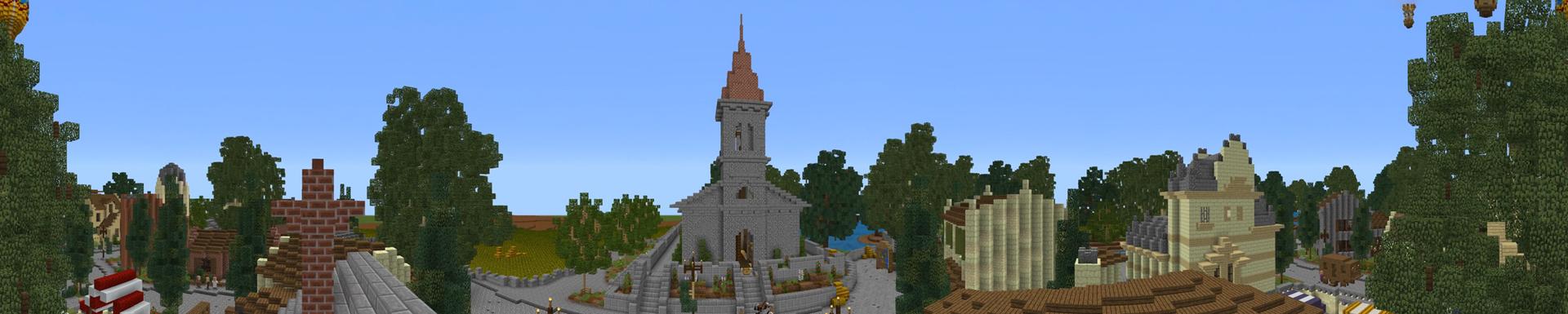 Panorama of the Minecraft Bedrock Marketplace product French Countryside created by Netherpixel.