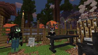 Screenshot of the Minecraft Bedrock Marketplace product Halloween Furniture created by Netherpixel.