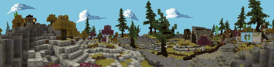 Panorama of the Minecraft Bedrock Marketplace product Island Tycoon created by Netherpixel.