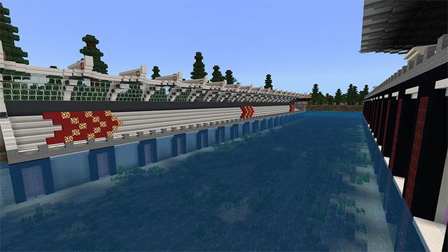 Screenshot of the Minecraft Bedrock Marketplace product M1 Powerboat Racing created by Netherpixel.