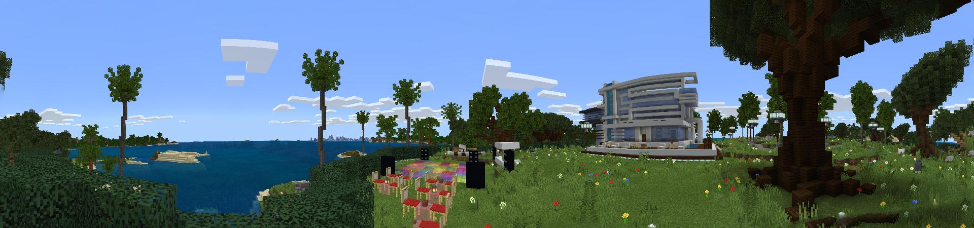 Panorama of the Minecraft Bedrock Marketplace product Millionaire's Villa and Bunker created by Netherpixel.