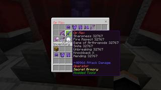 Screenshot of the Minecraft Bedrock Marketplace product Modded Tools and Secret Armory created by Netherpixel.