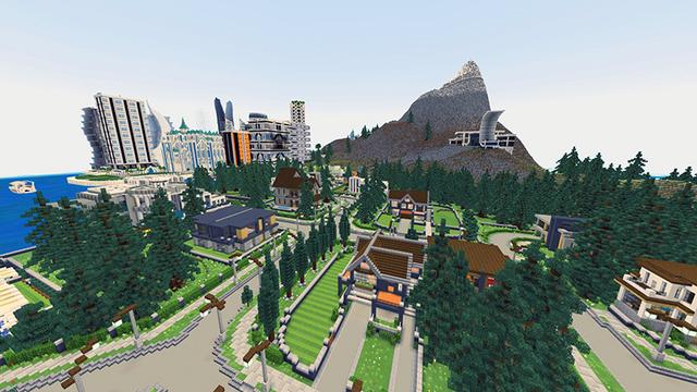 Screenshot of the Minecraft Bedrock Marketplace product Model City created by Netherpixel.
