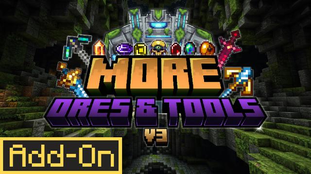 Thumbnail of the Minecraft Bedrock Marketplace product More Ores and Tools Add-On created by Netherpixel.