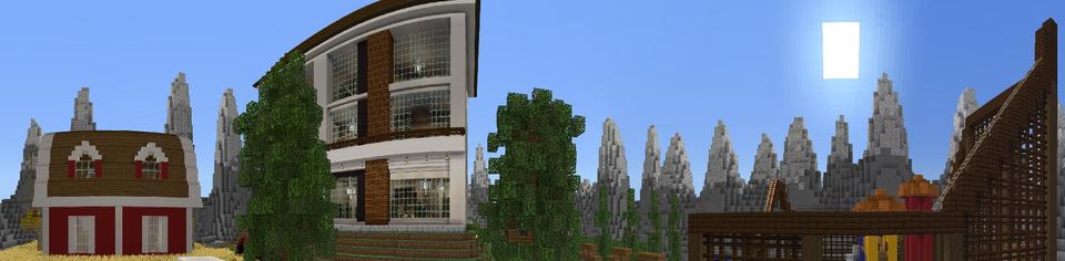 Panorama of the Minecraft Bedrock Marketplace product Mystery Hunter Mansion created by Netherpixel.