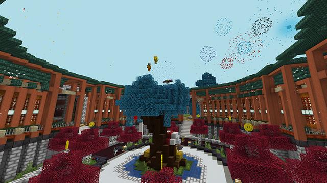 Screenshot of the Minecraft Bedrock Marketplace product Parkour Party created by Netherpixel.