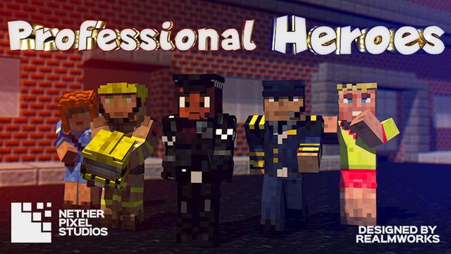 Thumbnail of the Minecraft Bedrock Marketplace product Professional Heroes Skin Pack created by Netherpixel.