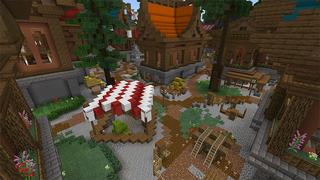 Screenshot of the Minecraft Bedrock Marketplace product Rainbow Village created by Netherpixel.