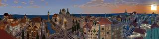 Panorama of the Minecraft Bedrock Marketplace product Sunset Bay: Racing created by Netherpixel.