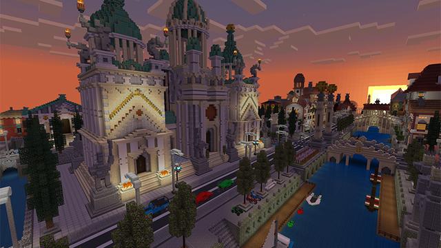 Screenshot of the Minecraft Bedrock Marketplace product Sunset Bay: Racing created by Netherpixel.