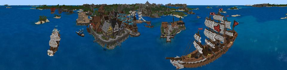 Panorama of the Minecraft Bedrock Marketplace product The Curse of Captain Ender created by Netherpixel.
