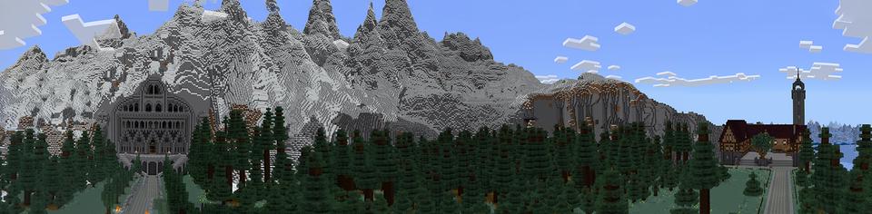 Panorama of the Minecraft Bedrock Marketplace product The Icy Mountain created by Netherpixel.