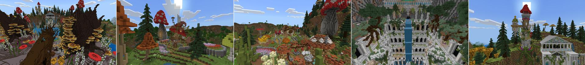 Panorama of the Minecraft Bedrock Marketplace product The Lost Kingdom of Mushrooms created by Netherpixel.