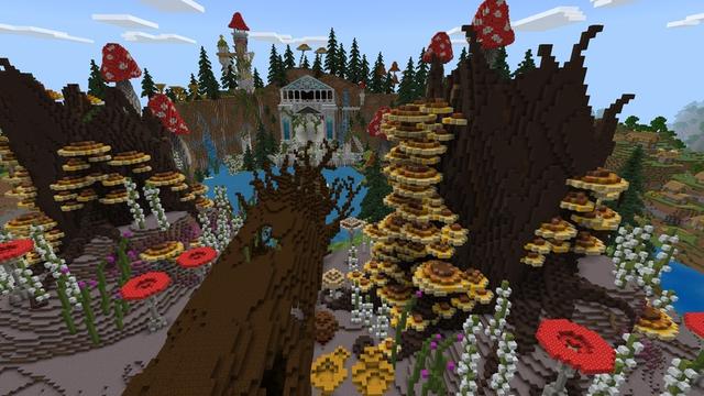 Screenshot of the Minecraft Bedrock Marketplace product The Lost Kingdom of Mushrooms created by Netherpixel.