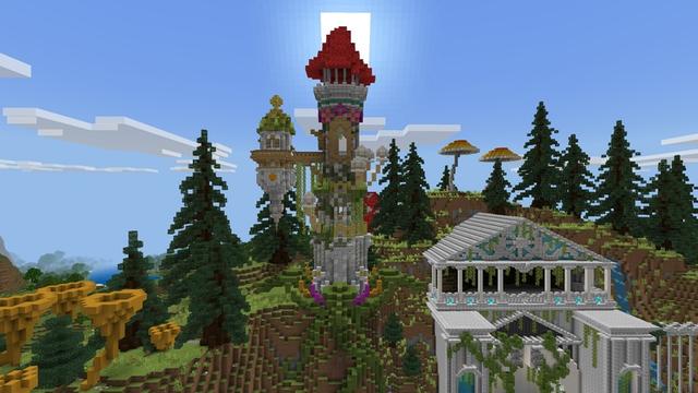 Screenshot of the Minecraft Bedrock Marketplace product The Lost Kingdom of Mushrooms created by Netherpixel.