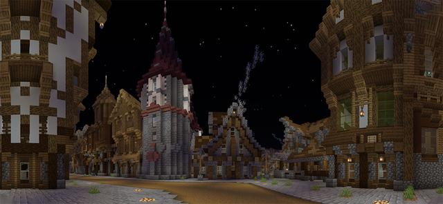 Panorama of the Minecraft Bedrock Marketplace product Turret Defence Medieval created by Netherpixel.