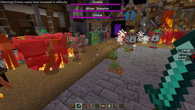 Screenshot of the Minecraft Bedrock Marketplace product Turret Defence Medieval created by Netherpixel.