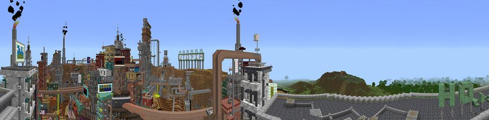 Panorama of the Minecraft Bedrock Marketplace product Year 2097 created by Netherpixel.