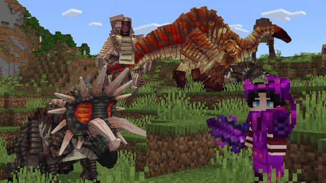 Screenshot of the Minecraft Bedrock Marketplace product Dinosaurs & Weapons Add-On created by Next Studio.