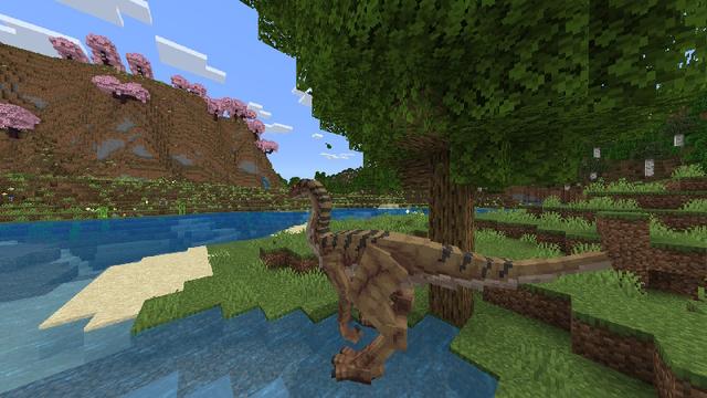 Screenshot of the Minecraft Bedrock Marketplace product Dinosaurs & Weapons Add-On created by Next Studio.
