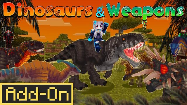 Thumbnail of the Minecraft Bedrock Marketplace product Dinosaurs & Weapons Add-On created by Next Studio.