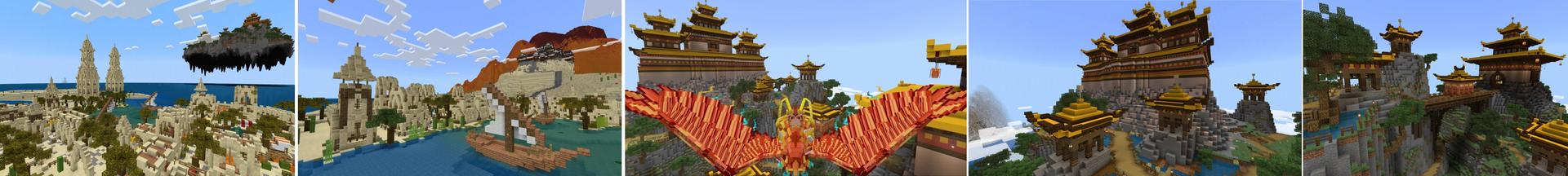 Panorama of the Minecraft Bedrock Marketplace product Monkey King & Mythic Beasts created by Next Studio.