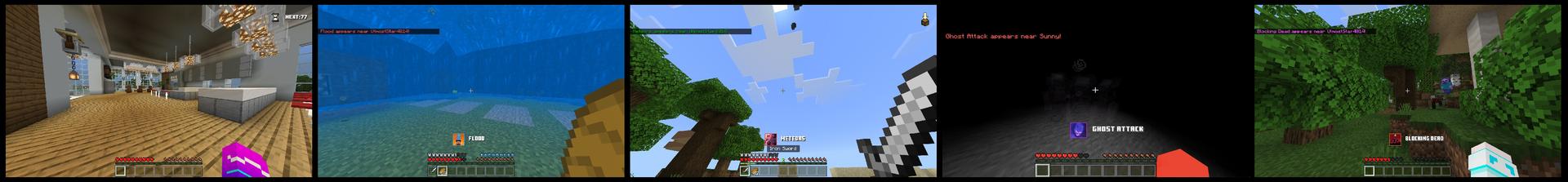 Panorama of the Minecraft Bedrock Marketplace product Random Disasters Survival created by Next Studio.