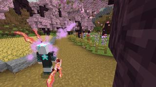 Screenshot of the Minecraft Bedrock Marketplace product Sakura Weapons created by Next Studio.