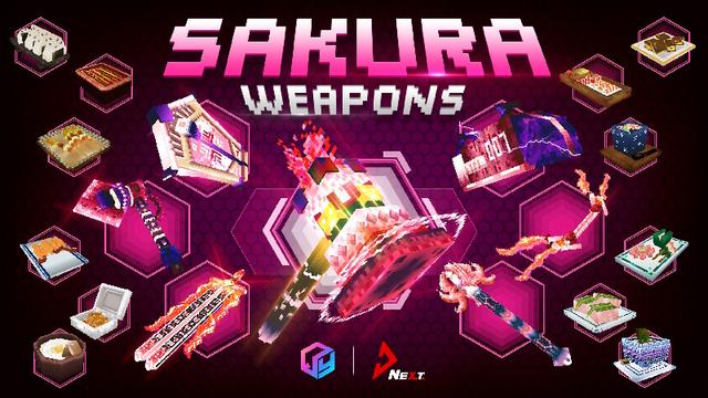 Thumbnail of the Minecraft Bedrock Marketplace product Sakura Weapons created by Next Studio.
