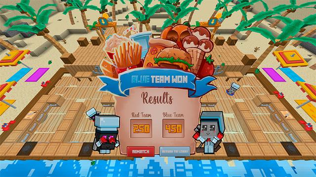 Screenshot of the Minecraft Bedrock Marketplace product Cooking Battle created by Ninja Block.