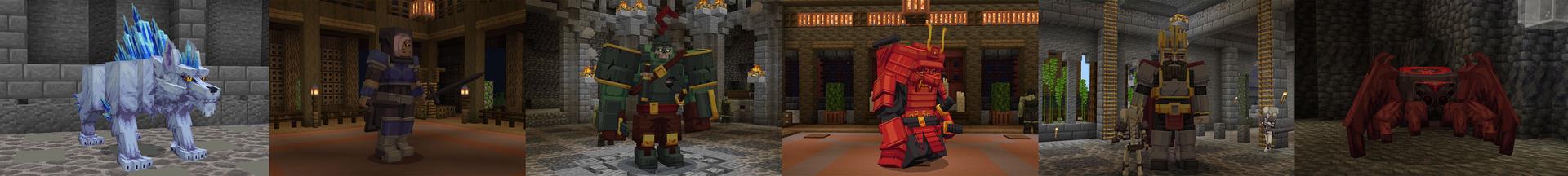 Panorama of the Minecraft Bedrock Marketplace product Dungeons and Bosses Add-on created by Ninja Block.