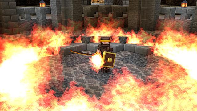Screenshot of the Minecraft Bedrock Marketplace product Dungeons and Bosses Add-on created by Ninja Block.
