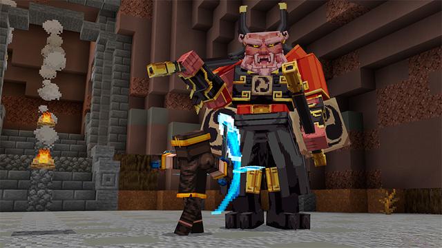 Screenshot of the Minecraft Bedrock Marketplace product Dungeons and Bosses Add-on created by Ninja Block.