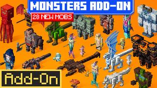 Thumbnail of the Minecraft Bedrock Marketplace product Add-On Monstros created by Ninja Block.
