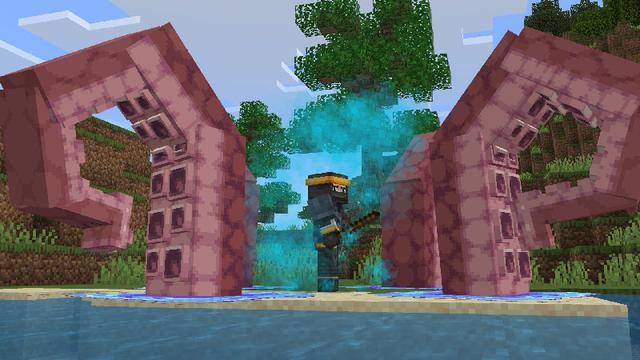 Screenshot of the Minecraft Bedrock Marketplace product Weapons And Powers Add-on created by Ninja Block.