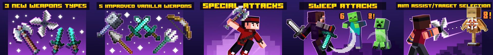 Panorama of the Minecraft Bedrock Marketplace product Advanced Combat created by Ninja Squirrel Gaming.