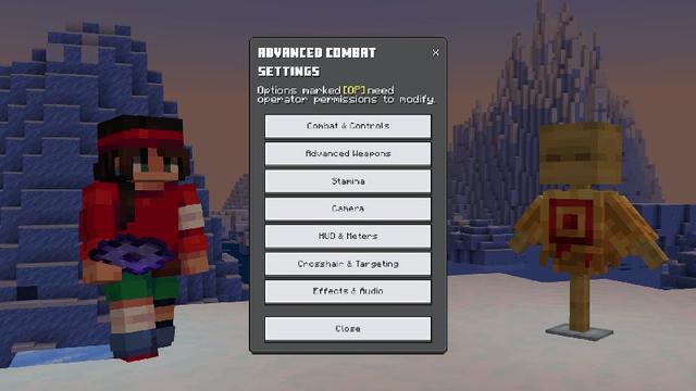 Screenshot of the Minecraft Bedrock Marketplace product Advanced Combat created by Ninja Squirrel Gaming.